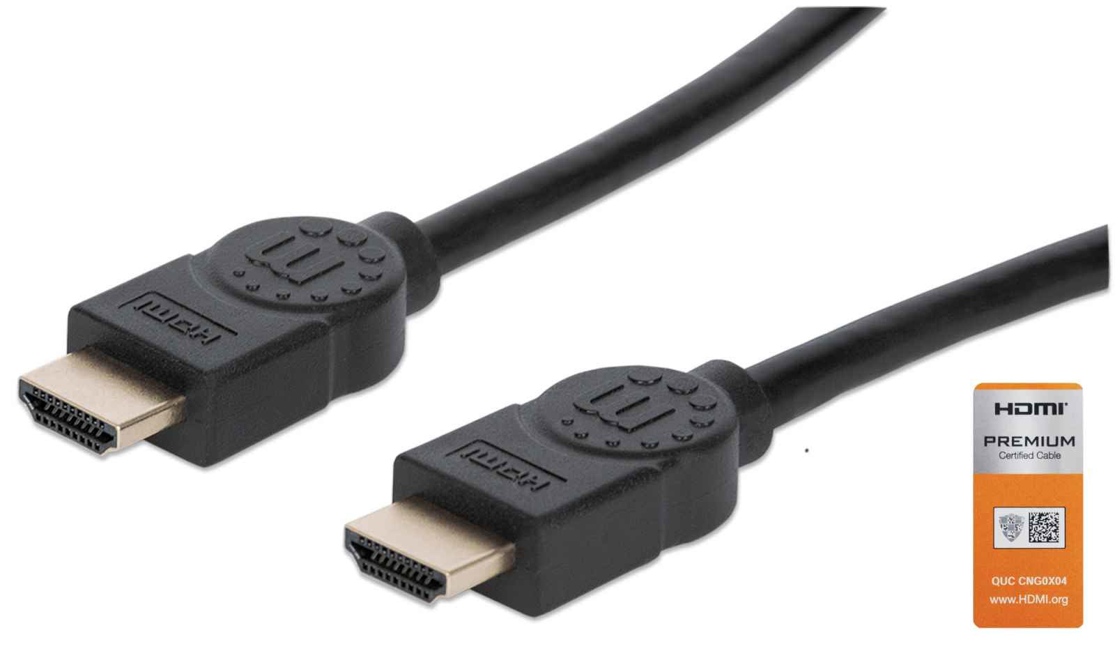 Cable HDMI 2.0 - Alta Velocidad con Canal Ethernet Premium 4K@60Hz MANHATTAN 355353, 3 m, Macho, Negro Cable HDMI 2.0 - Alta Velocidad con Canal Ethernet Premium 4K@60Hz MANHATTAN 355353, 3 m, Macho, Negro